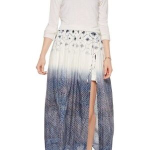 TIBI Akiko Printed Silk Maxi Skort